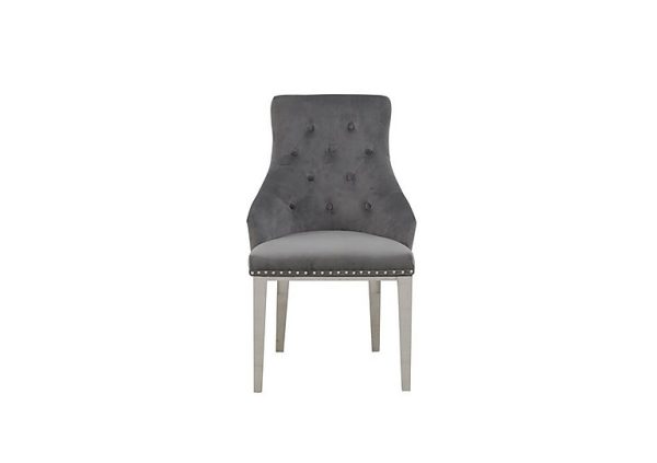 Dolce Button Back Dining Chair   Silver