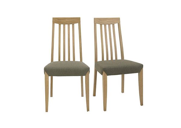 Duplex Pair of Tall Slatted back Dining Chairs   Black  Gold