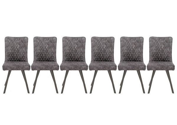 Earth Set of 6 Dining Chairs   Graphite