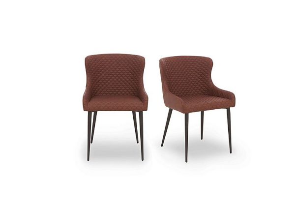 Hanoi Pair of Faux Leather Dining Chairs