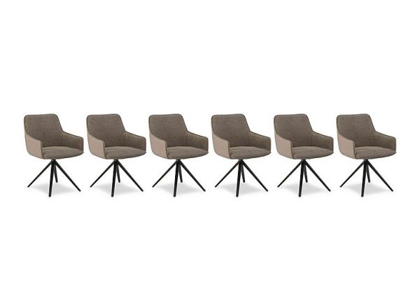 Jose Set of 6 Swivel Dining Arm Chairs