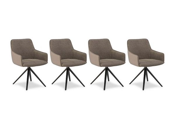 Jose Set of 4 Swivel Dining Arm Chairs