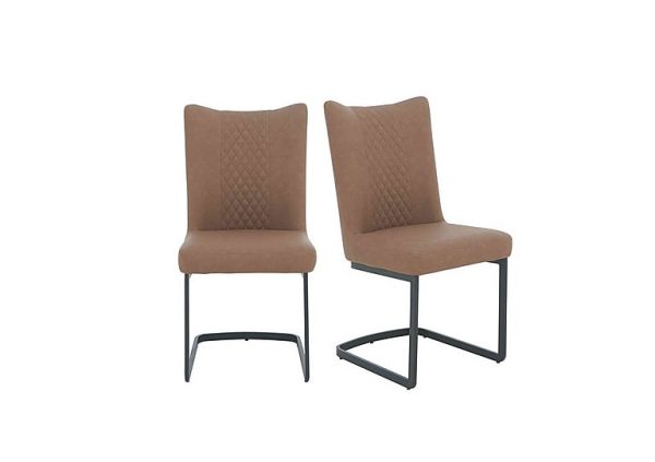 Bodahl   Loki Pair of Cantilever Dining Chairs   Brown