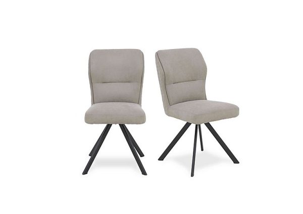 Bodahl   Loki Pair of Swivel Dining Chairs   Taupe