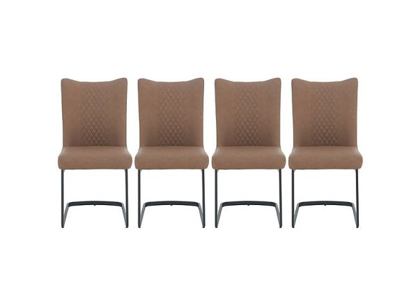 Bodahl   Loki Set of 4 Cantilever Dining Chairs   Brown