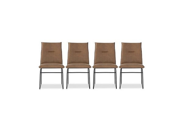 Connubia   Maya Set of 4 Black Metal Leg Dining Chairs   Tobacco