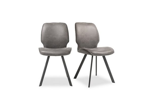 Habufa   Montreal Semmi Pair of Dining Chairs   Grey