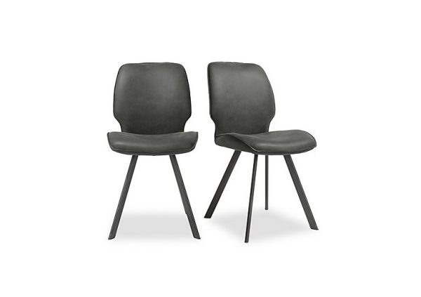 Habufa   Montreal Semmi Pair of Dining Chairs   Off Black