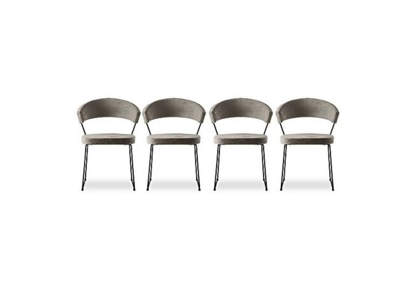 Connubia   New York Set of 4 Black Metal Leg Dining Chairs