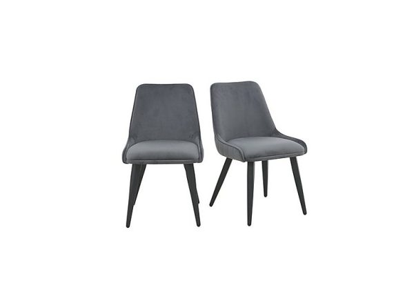 Noir Pair of Dining Chairs   Grey