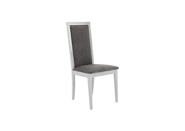 Palazzo Rombi Dining Chair in Glossy White   Aquos Dark Grey