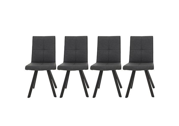 Phoenix Set of 4 Dining Chairs   Dark Grey