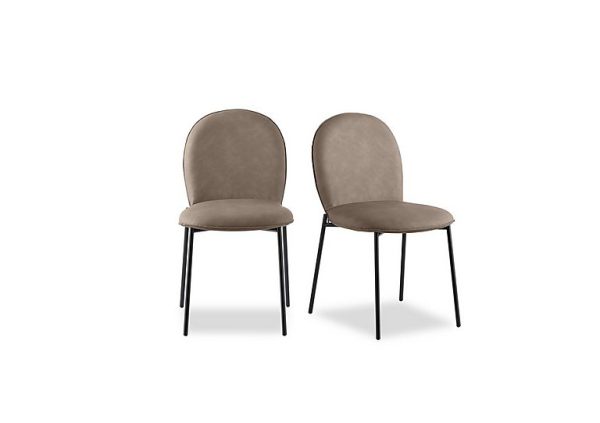 Connubia   Riley Pair of Mid Black Metal Leg Dining Chairs   Desert