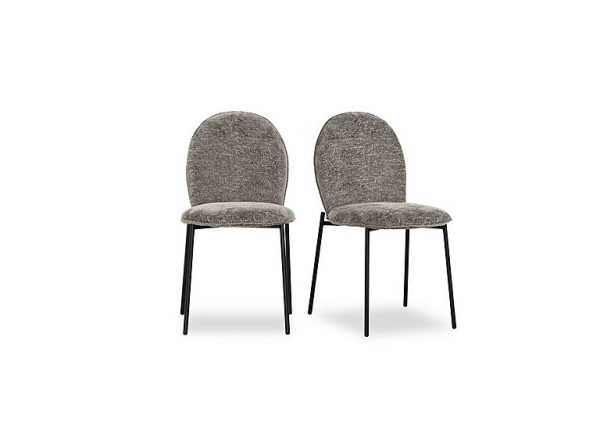 Connubia   Riley Pair of Mid Black Metal Leg Dining Chairs