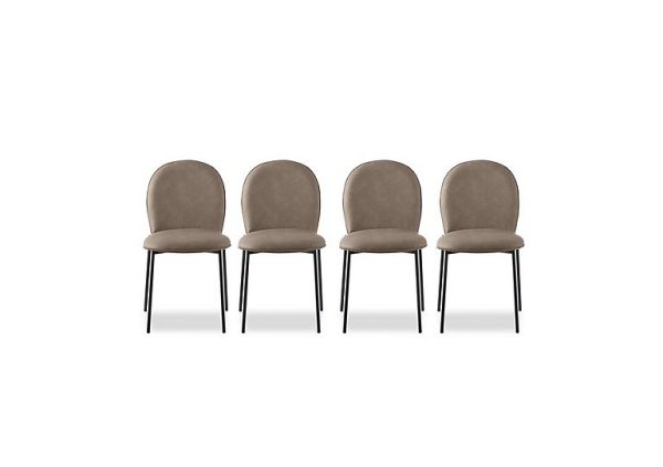 Connubia   Riley Set of 4 Mid Black Metal Leg Dining Chairs   Desert