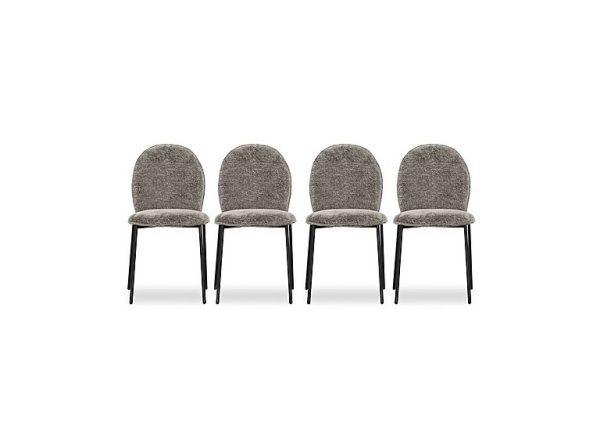 Connubia   Riley Set of 4 Mid Black Metal Leg Dining Chairs