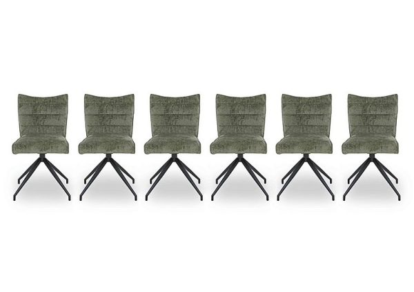 Saturn Set of 6 Swivel Dining Chairs   Green