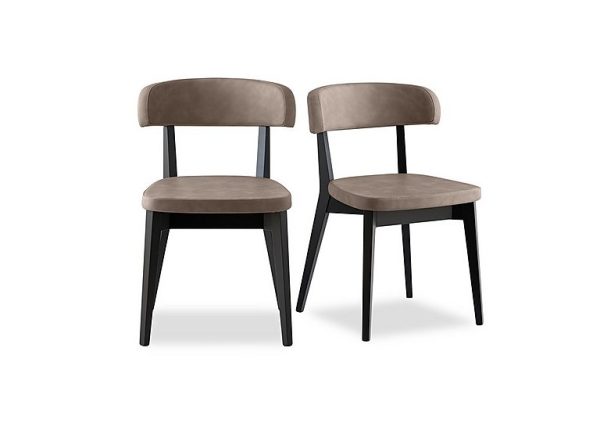 Connubia   Siren Pair of Graphite Wooden Leg Dining Chairs   Desert