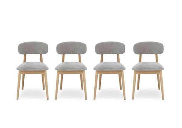 Stockholm Set of 4 Wooden Dining Chairs   Light Oak