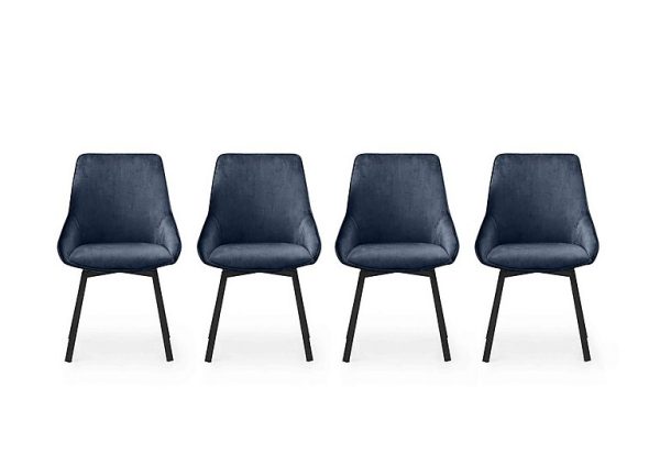 Veja Set of 4 Swivel Dining Chairs   Blue