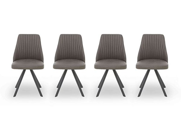 Vida Set of 4 Swivel Dining Chairs   Dark Grey