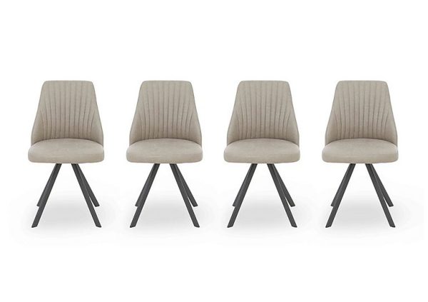 Vida Set of 4 Swivel Dining Chairs   Light Grey