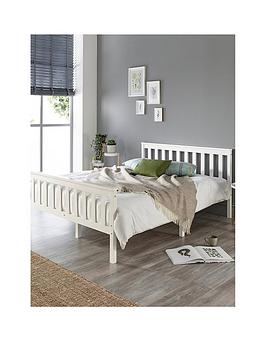 Clayton Wooden Bed Frame With Mattress Options Buy  Save  White | Bed Sava