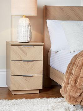 Very Home Kentford 3 Drawer Bedside Chest   Oak