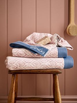 Joules Leaf Trellis 100 Combed Cotton Towel Collection In Pink | Bed Sava