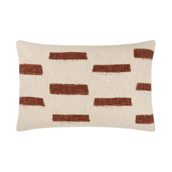 Printed Slub Cotton Feather Cushion   Pecan