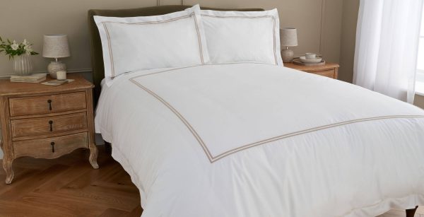 Cotton Collection Double Row Cord Duvet Cover   Natural Single