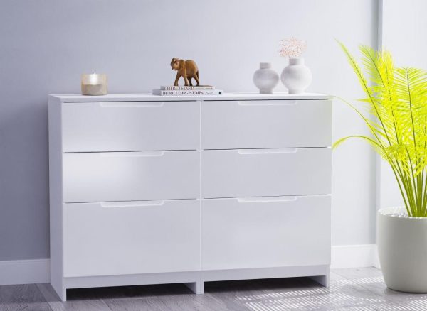 Houston 6 Drawer Chest   White