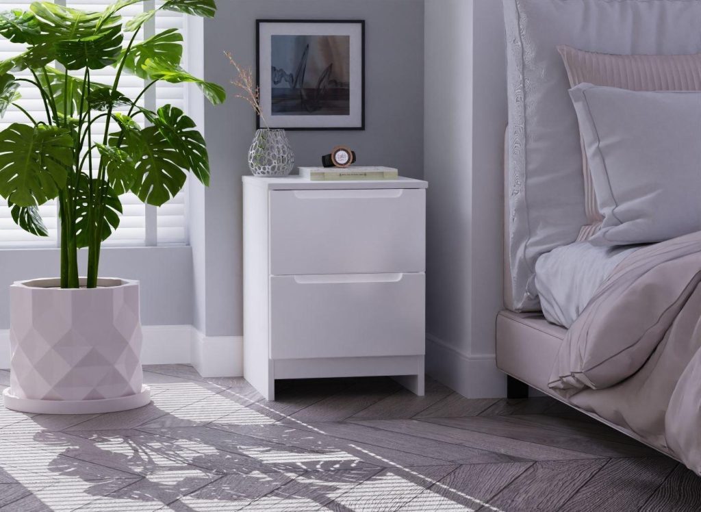 Houston Bedside Table   White