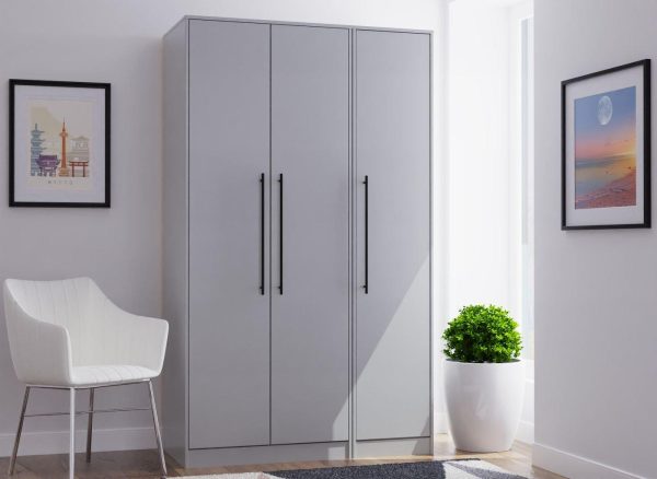 Oregon 3 Door Wardrobe   Grey