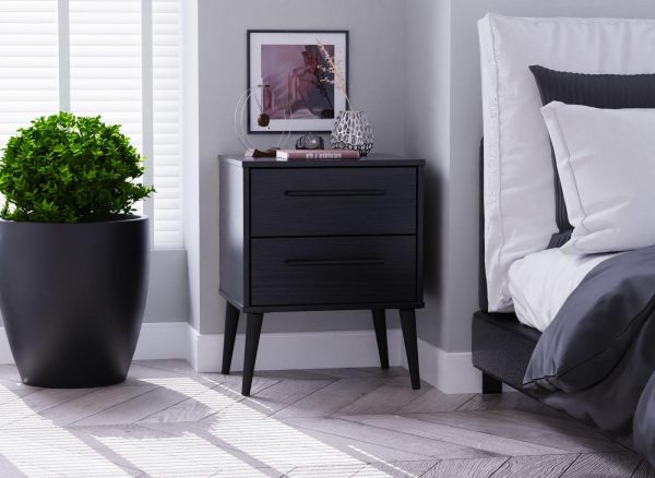 Oregon Bedside Table   Black