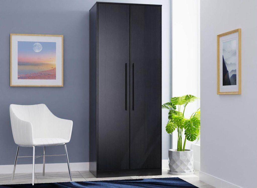 Oregon 2 Door Wardrobe   Black