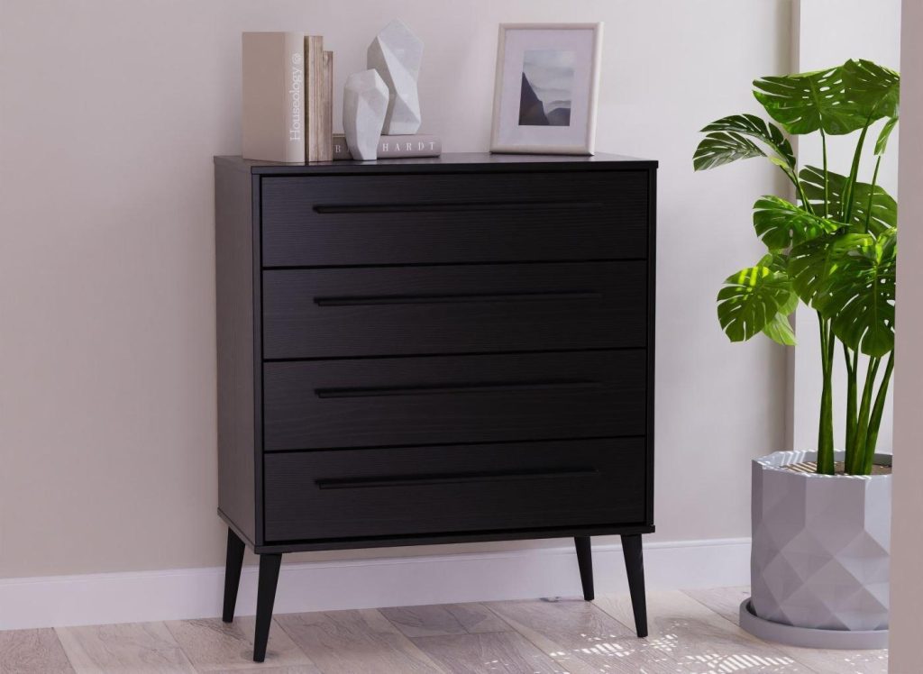 Oregon 4 Drawer Chest   Black