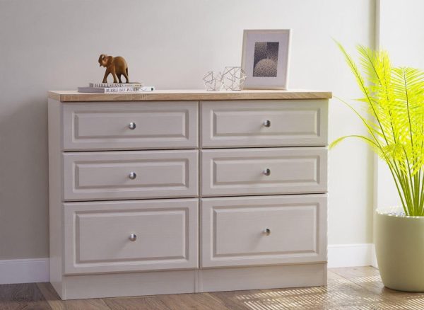 Texas 6 Drawer Chest   Cream