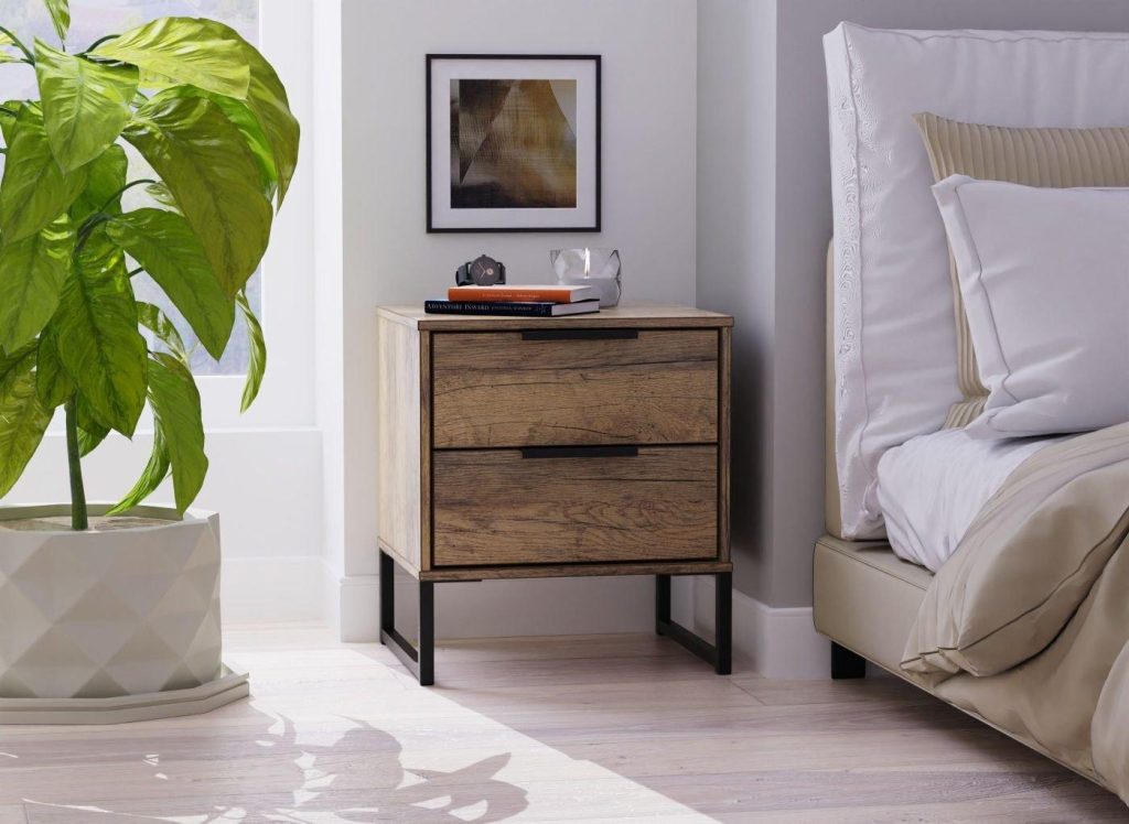 Dakota Bedside Table   Brown