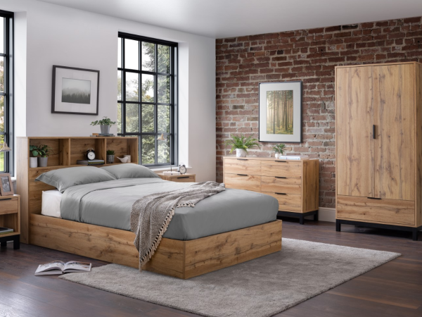 Julian Bowen Bali Ottoman Bed Double Oak Ottoman Bed