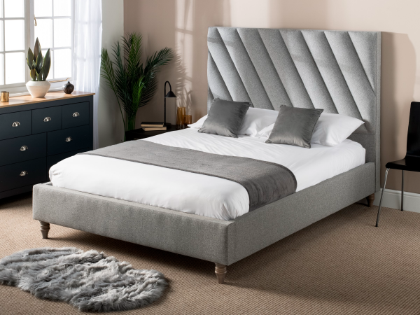 British Bed Company Delilah Double Naples Grey Fabric Bed