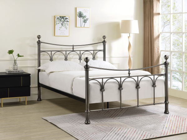 Limelight Gamma Super King Antique Nickel Metal Bed