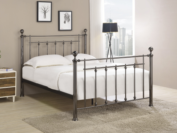 Limelight Libra King Size Black Chrome Metal Bed