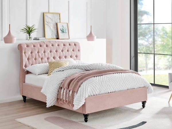 Limelight Rosa Double Pink Fabric Bed