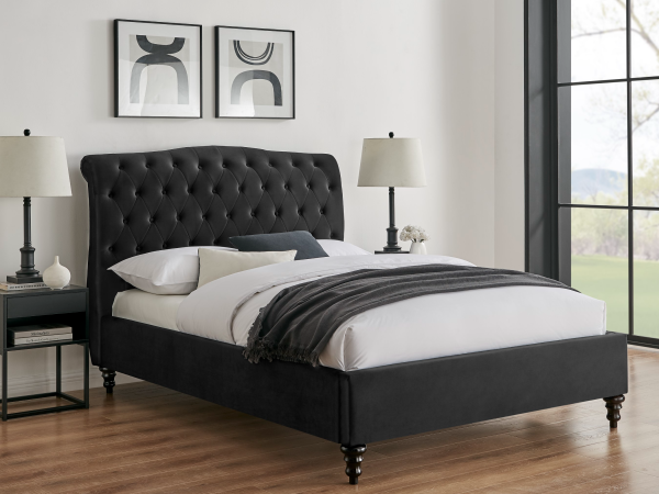 Limelight Rosa King Size Black Fabric Bed