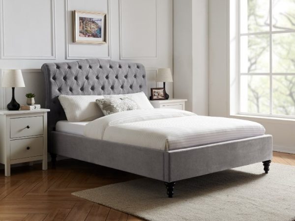 Limelight Rosa Single Light Grey Fabric Bed