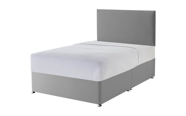 Silentnight Slate Grey Divan Bed Single No Headboard Required 2 Side Drawers